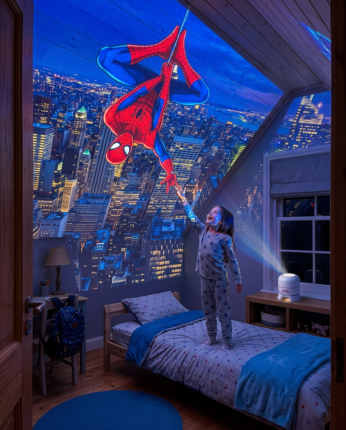 Sky Swing™ Rotating Ceiling Projector - Hero City Night Light
